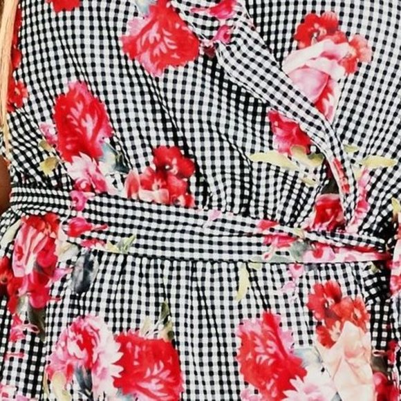 Plus 20/L Rose Picnic Print Dress - Picture 4 of 7